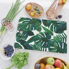 Tropical Nature Monstera Watercolor Painting, Botanical Jungle Dark Palm Illustration Cutting Board Gallery Image 2
