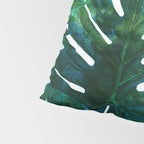 Tropical Nature Monstera Watercolor Painting, Botanical Jungle Dark Palm Illustration Pillow Sham Gallery Image 4