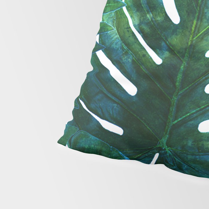 Tropical Nature Monstera Watercolor Painting, Botanical Jungle Dark Palm Illustration Pillow Sham Gallery Image 4