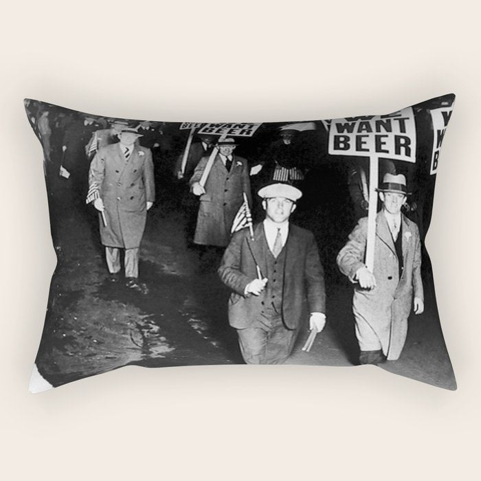 We Want Beer Prohibition Rectangular Pillow Gallery Image 1