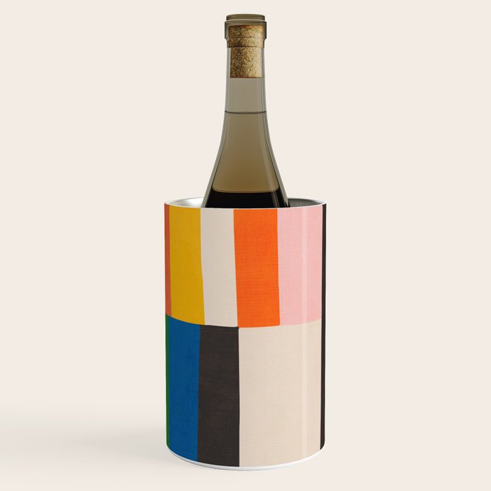Mid-Century Geometric Artwork Painting Wine Chiller Gallery Image 3