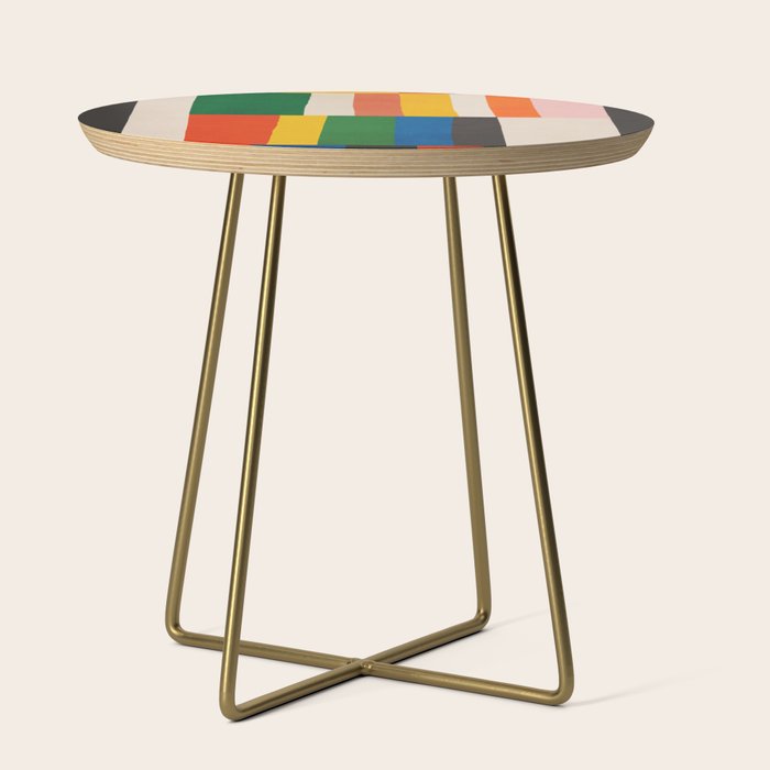 Mid-Century Geometric Artwork Painting Side Table Gallery Image 1