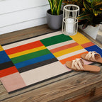 Mid-Century Geometric Artwork Painting Outdoor Rug Gallery Image 2