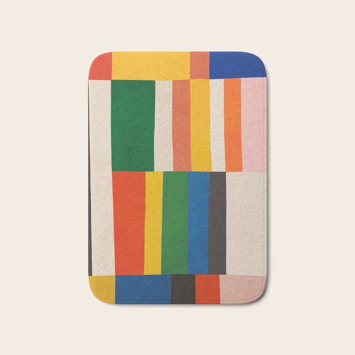 Mid-Century Geometric Artwork Painting Bath Mat Gallery Image 1