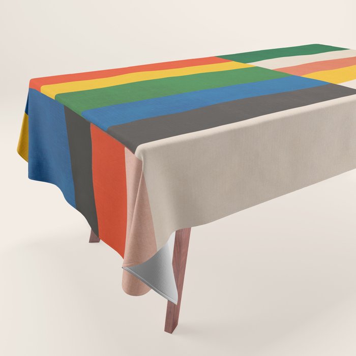 Mid-Century Geometric Artwork Painting Tablecloth Gallery Image 1