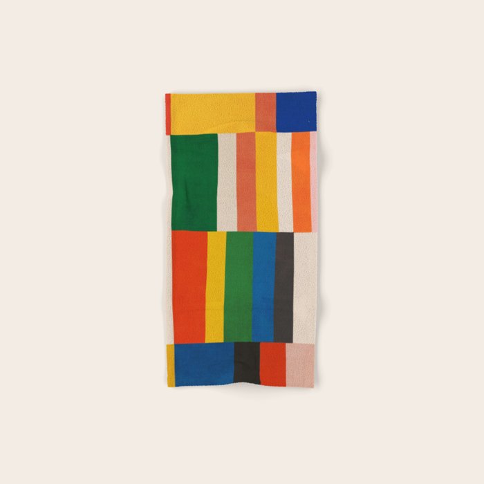 Mid-Century Geometric Artwork Painting Bath Towel Gallery Image 1