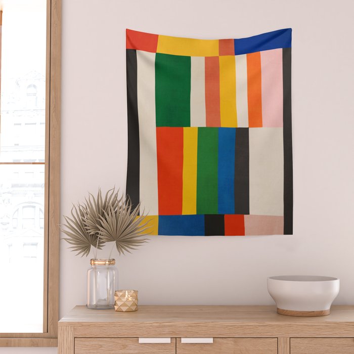 Mid-Century Geometric Artwork Painting Wall Tapestry Gallery Image 2