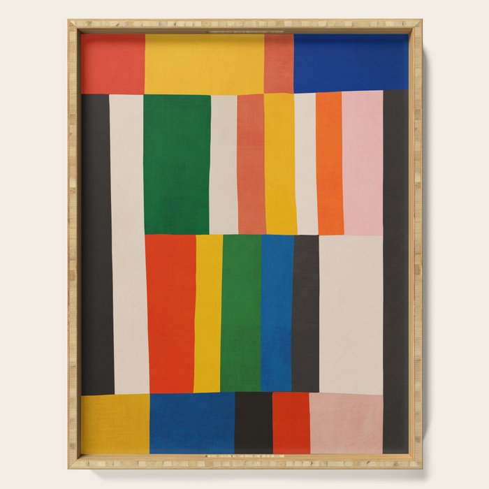 Mid-Century Geometric Artwork Painting Serving Tray Gallery Image 1