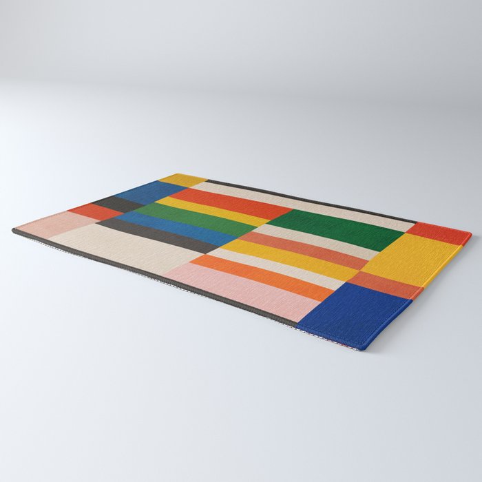Mid-Century Geometric Artwork Painting Rug Gallery Image 3