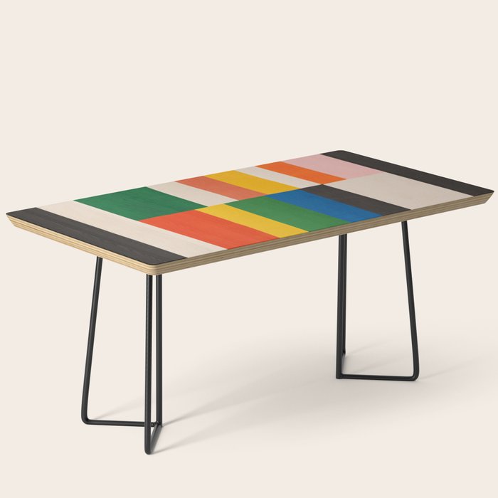 Mid-Century Geometric Artwork Painting Coffee Table Gallery Image 1