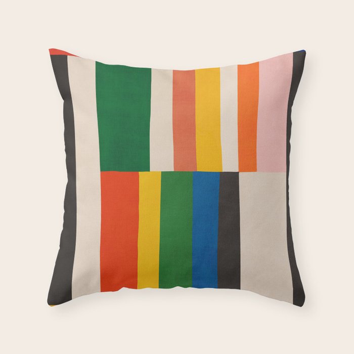 Mid-Century Geometric Artwork Painting Throw Pillow Gallery Image 6