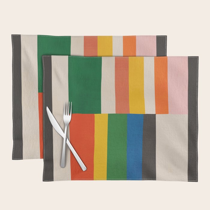Mid-Century Geometric Artwork Painting Placemat Gallery Image 1
