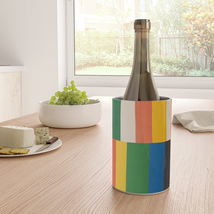 Mid-Century Geometric Artwork Painting Wine Chiller Gallery Image 4