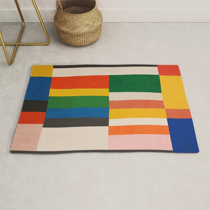 Mid-Century Geometric Artwork Painting Rug Gallery Image 1
