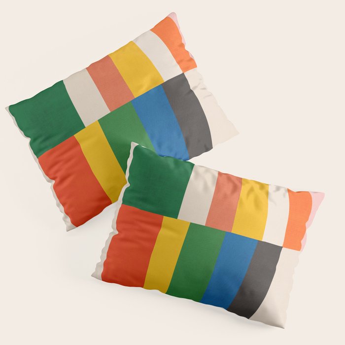 Mid-Century Geometric Artwork Painting Pillow Sham Gallery Image 3