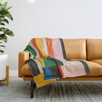 Mid-Century Geometric Artwork Painting Throw Blanket Gallery Image 1