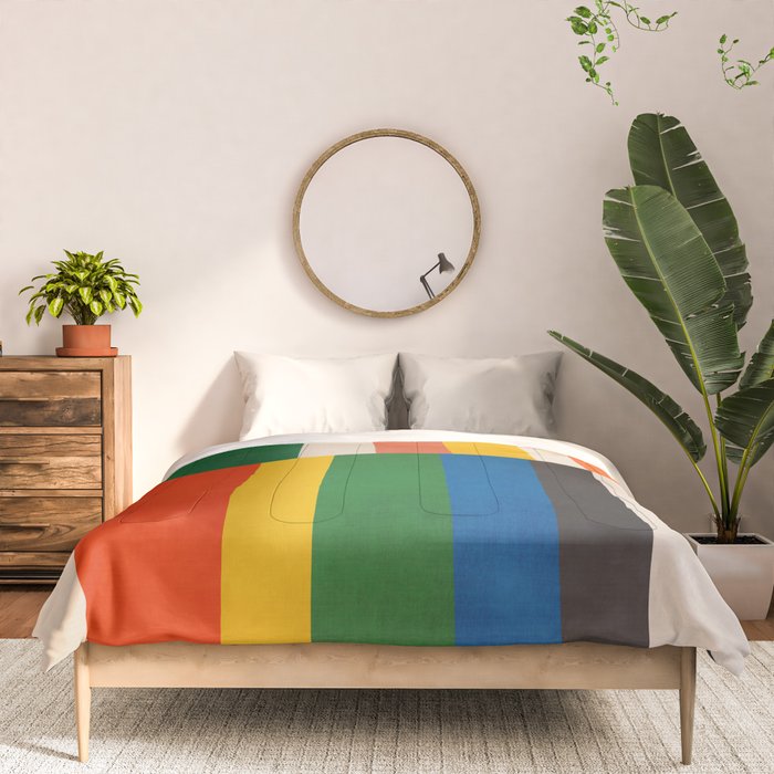 Mid-Century Geometric Artwork Painting Comforter Gallery Image 3