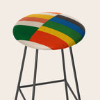 Mid-Century Geometric Artwork Painting Stool Gallery Image 2