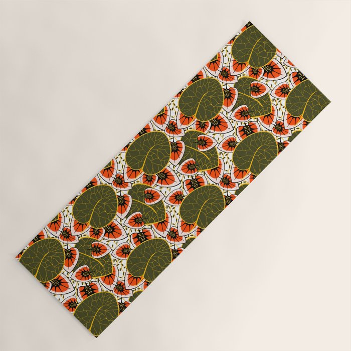 African leaves and flowers Yoga Mat Gallery Image 1