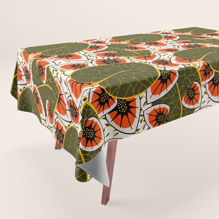 African leaves and flowers Tablecloth Gallery Image 1