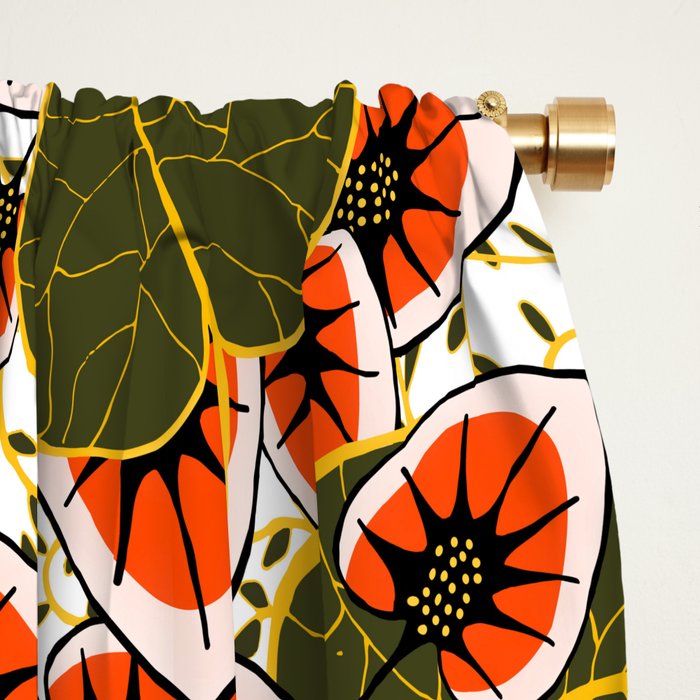 African leaves and flowers Window Curtain Gallery Image 2