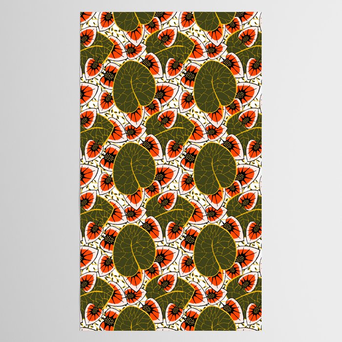 African leaves and flowers Tablecloth Gallery Image 2