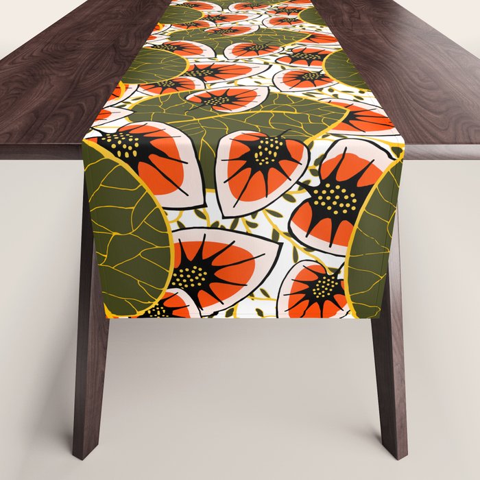 African leaves and flowers Table Runner Gallery Image 1