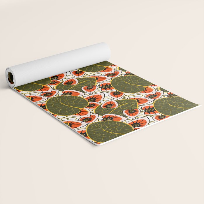 African leaves and flowers Yoga Mat Gallery Image 2