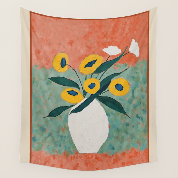 Bold Sunflower Still Life Wall Tapestry Gallery Image 4