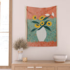 Bold Sunflower Still Life Wall Tapestry Gallery Image 2