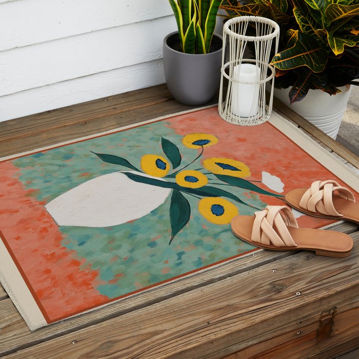 Bold Sunflower Still Life Outdoor Rug Gallery Image 2
