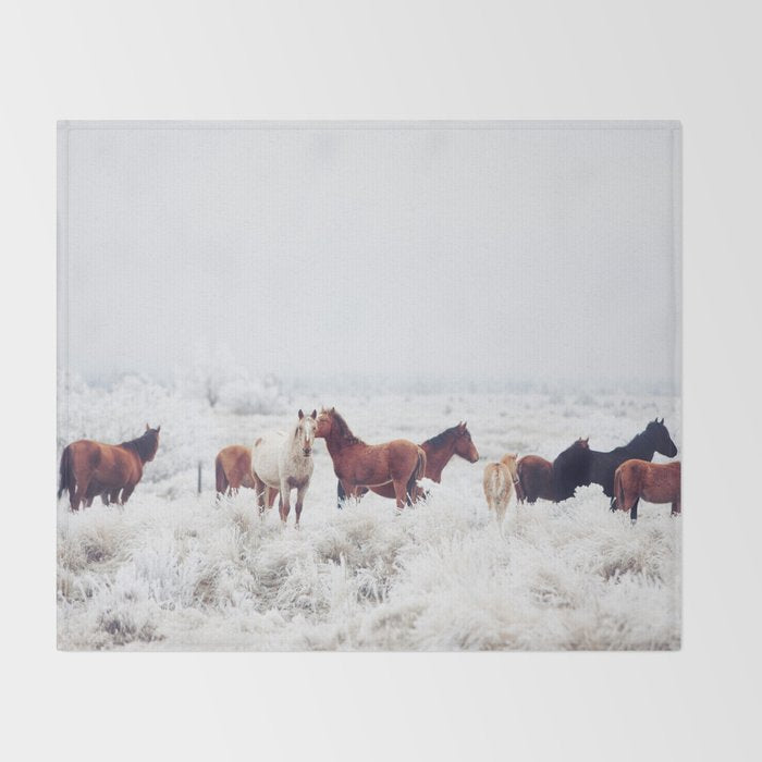 Winter Horseland Throw Blanket Gallery Image 2