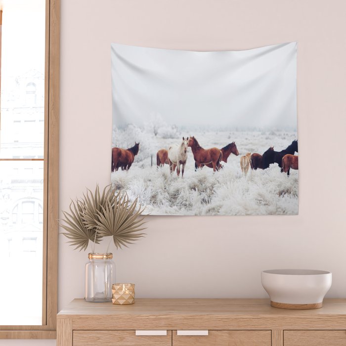 Winter Horseland Wall Tapestry Gallery Image 2