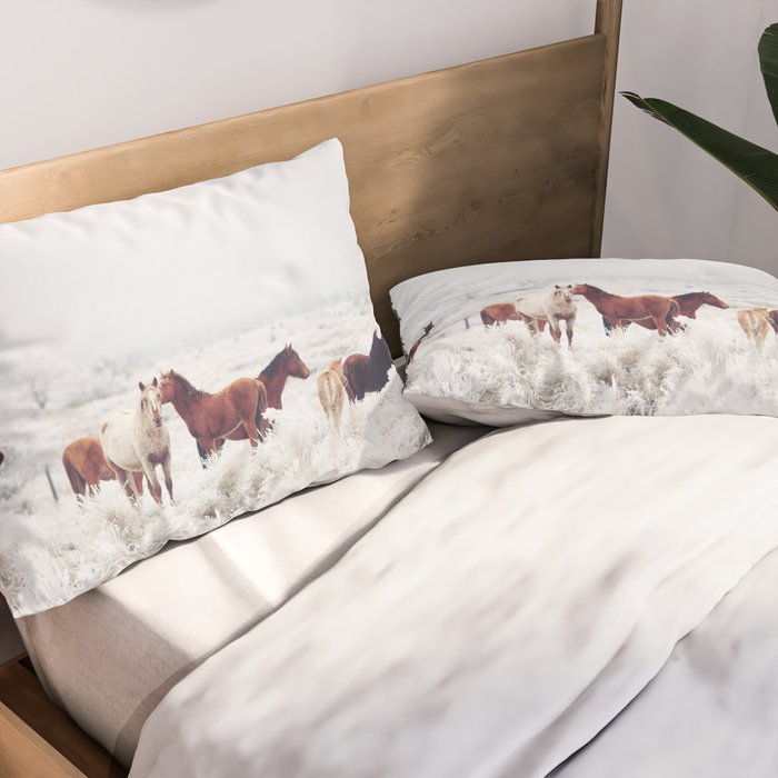 Winter Horseland Pillow Sham Gallery Image 2