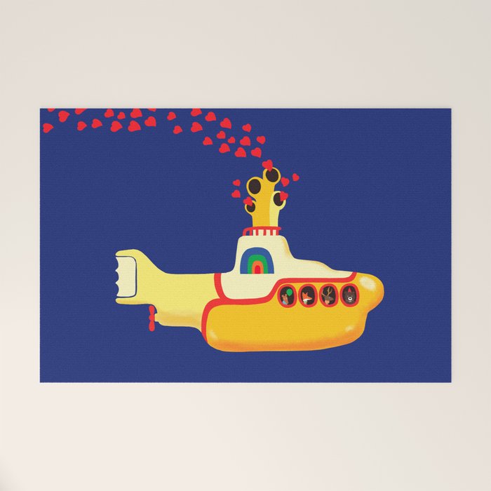 Yellow Submarine Bubbling Love Welcome Mat Gallery Image 1