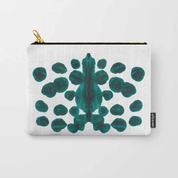 Teal Green Bubble Pattern Inkblot Rorschach Test Carry All Pouch Gallery Image 1