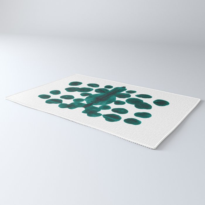 Teal Green Bubble Pattern Inkblot Rorschach Test Rug Gallery Image 3