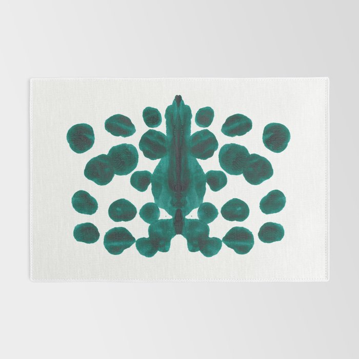 Teal Green Bubble Pattern Inkblot Rorschach Test Rug Gallery Image 2