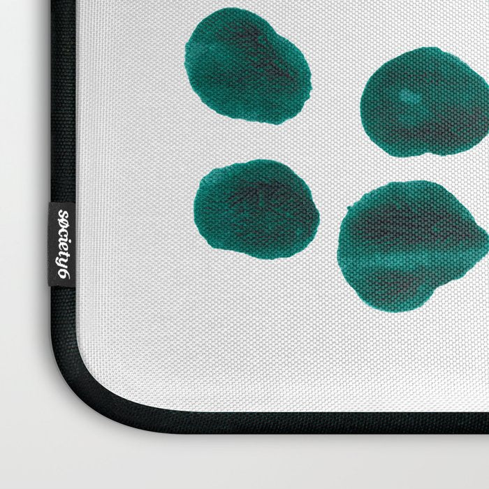 Teal Green Bubble Pattern Inkblot Rorschach Test Laptop Sleeve Gallery Image 3