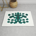 Teal Green Bubble Pattern Inkblot Rorschach Test Rug Gallery Image 1