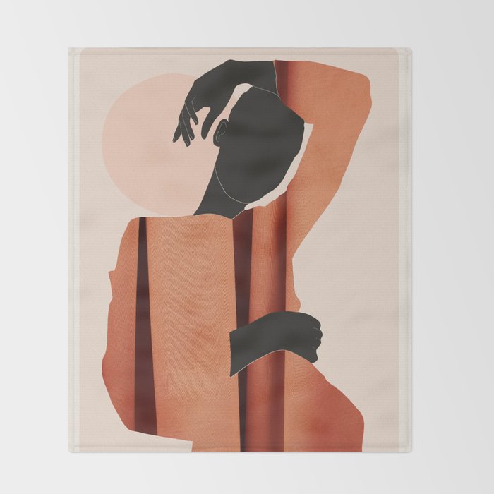 Abstract Art /Minimal Girl  5 Throw Blanket Gallery Image 2