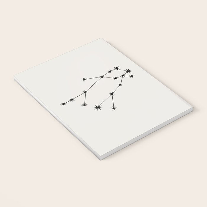 Gemini Zodiac Star Constellation Line Art White Notebook Gallery Image 3