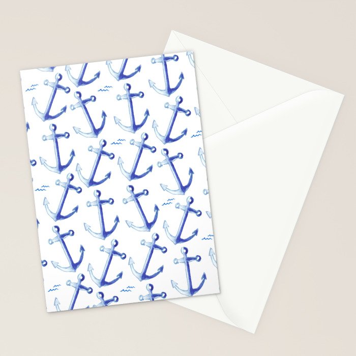 Watercolor Anchor Stationery Card Gallery Image 2