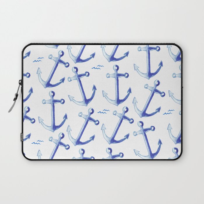 Watercolor Anchor Laptop Sleeve Gallery Image 1