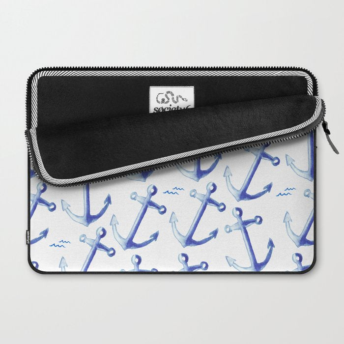 Watercolor Anchor Laptop Sleeve Gallery Image 2