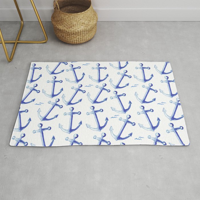 Watercolor Anchor Rug Gallery Image 1