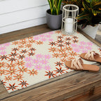 Colorful flowers. Abstract botanical art. Flower market. Tokyo exhibition print Outdoor Rug Gallery Image 2