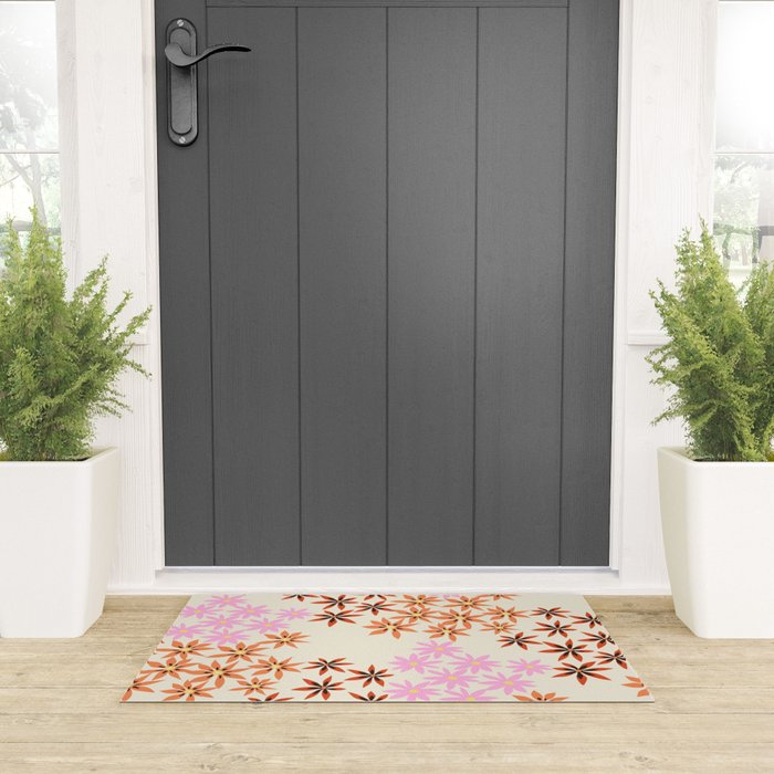 Colorful flowers. Abstract botanical art. Flower market. Tokyo exhibition print Welcome Mat Gallery Image 3