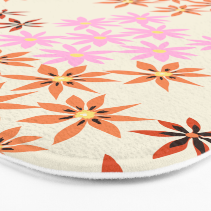 Colorful flowers. Abstract botanical art. Flower market. Tokyo exhibition print Bath Mat Gallery Image 3