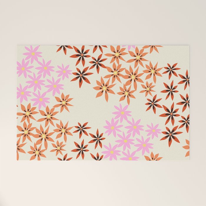 Colorful flowers. Abstract botanical art. Flower market. Tokyo exhibition print Welcome Mat Gallery Image 1